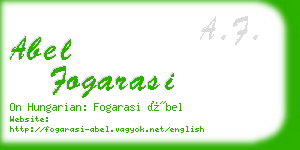 abel fogarasi business card